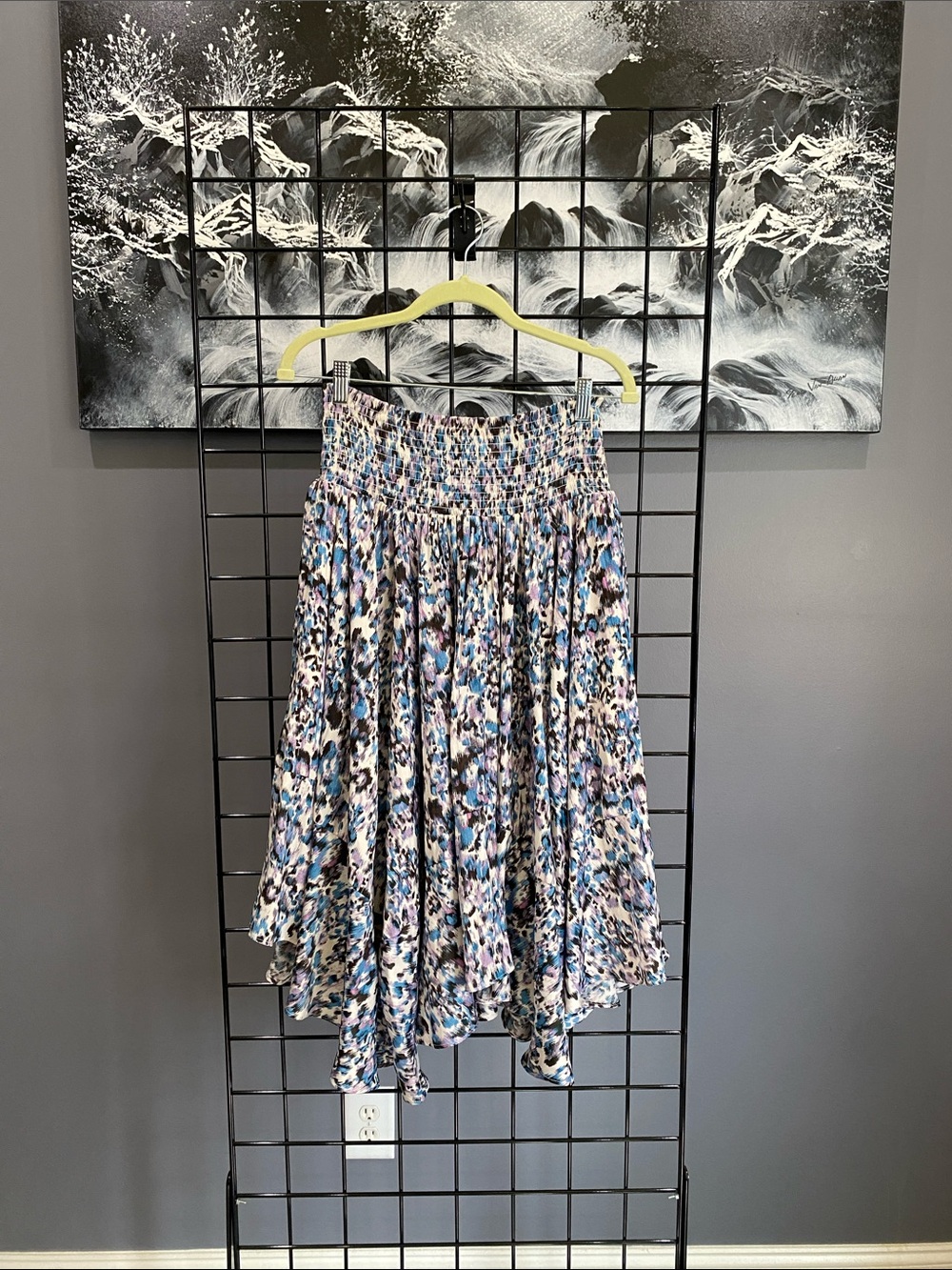 Anthropologie smocked midi skirt
